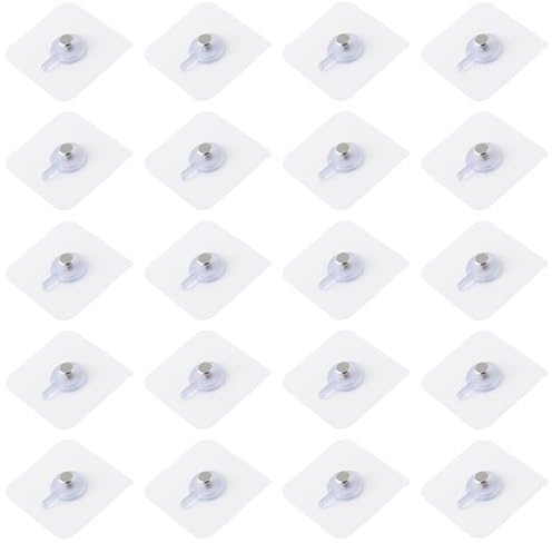 Eupneicu Bilderhaken Selbstklebend [20 Stück], Transparent Bilder Klebehaken Bildaufhängung Ohne Bohren, Bildaufhänger Selbstklebend Für Bilderrahmen Zum Kleben Wand, Für Poster, Fotos