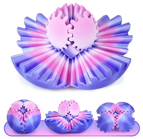 Bunte Fidget Spielzeuge Gear Ball 3D gedruckte Gear Kugel Stressabbau Coole Büro Schreibtisch Gadgets Entspannendes Geschenk Erwachsene Kinder Weihnachten Ostern Geburtstag (Lavendelblüte, 8,5cm)