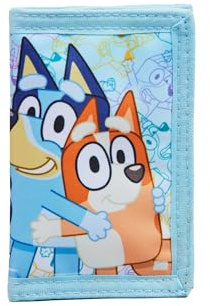 W Lamb Bluey Kids’ Trifold Wallet – Durable & Lightweight Bluey and Bingo Themed Wallet with Velcro Closure – Perfect for Boys & Girls
