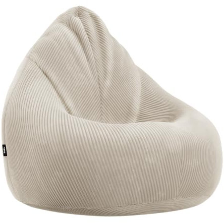skølm Magni Sitzsack Cord Beige – XXL Sitzsack für Erwachsene und Kinder mit Füllung – Bean Bag mit hochwertigen EPS-Perlen – Beanbag mit abnehmbarem & waschbarem Bezug – geeignet als Kindersitzsack