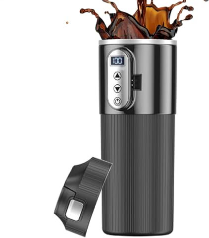 Elektrische Kaffeemasse für Auto, einstellbare Temperatur, elektrisches Mahlwerk, LCD-Anzeige der Flasche für Wassererhitzer | Erhitzer für elektrische Getränke, leicht zu transportieren, Tasse