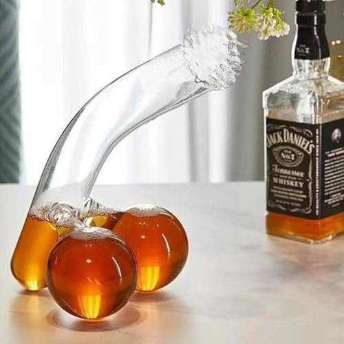 JXCCA Tintin-shaped Whiskey Decanter, 200 x 120 x 120MM, Clear Crystal, Novelty, 0.4kg