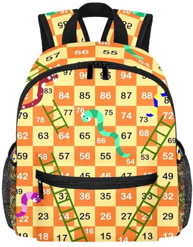 Lightweight Kids Backpack Kindergarten School Bag Child Rucksack Daypack for 3-8 Years Old Snakes Ladders Game