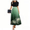 Vetement Femme Ete Vert Elegante Manche Courte Chic Fleurie Col Rond Robe Longue Blanche Boheme de Soiree Printemps Robe Ete Femme Et Elegant Vintage avec Ceinture Mes Commandes Passées Vert S