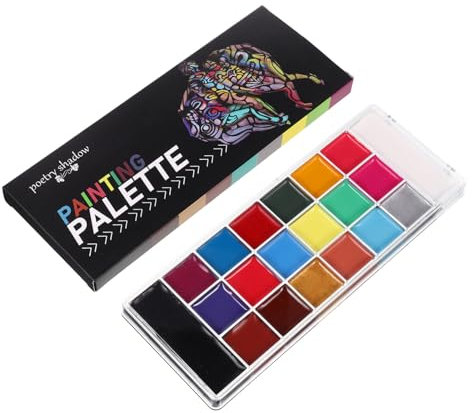 VICASKY Costume d'Halloween phosphorescent - Palette de maquillage pour Halloween - Faux sang pour voiture - Palette de couleurs professionnelle - Kit de maquillage - Pigment