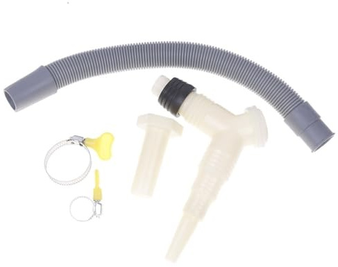 Scarico per lavatrice e asciugatrice con tubo di scarico esteso, adattatore a T di scarico, raccordo per tubo di scarico, lunghezza del tubo di 0,3 m