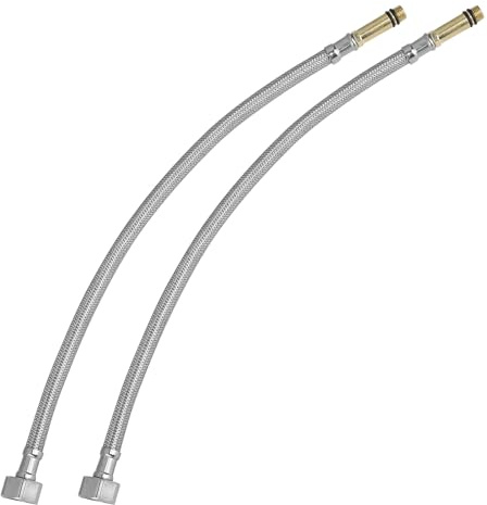 2 Pack Flexible Tap Connectors M10(10mm) x 1/2 Fitting 500mm Long Flexible Pipes Tails for Kitchen/Basin Monobloc Mixer Stainless Steel Braided Hose Pipe for Bathroom Sink, Hot Cold Water Supply