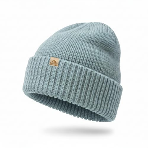 DANAEST 100% Merinowolle Beanie, Wollmütze Unisex Damen & Herren, nahtlos