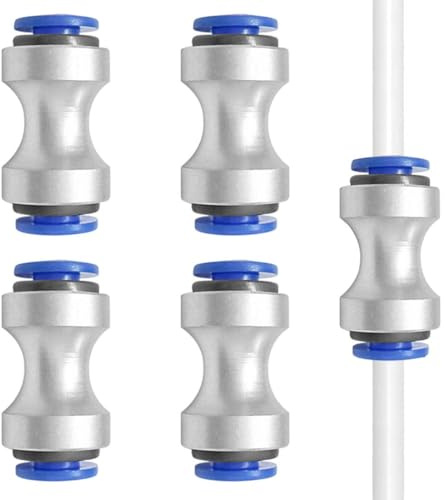 4 conectores de teflón para tubos de alimentación BambuLab P1P/P1S/X1/X1C/X1E AMS, accesorios de impresora 3D, adaptador neumático para conectar tubos de PTFE.