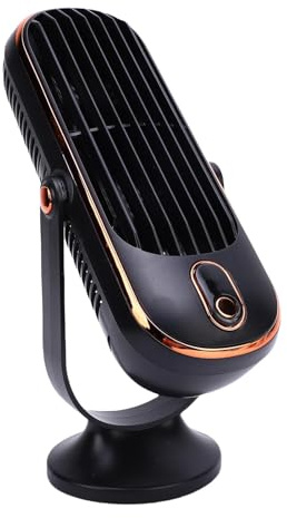 Wakects Desktop Fan, Portable 5 Speeds LED Display USB Tower Fan 1000mAh Battery Low Noise Mini Table Fans for Home Office Bedroom Living Room Outdoor (Black)