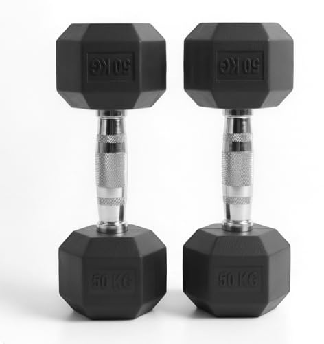 Hex Dumbbells Sets 1–60kg | Heavy-Duty Rubber-Coated Cast Iron Weights, Anti-Roll Hex Design,Ideal for Home Gym, Bodybuilding & Strength Training