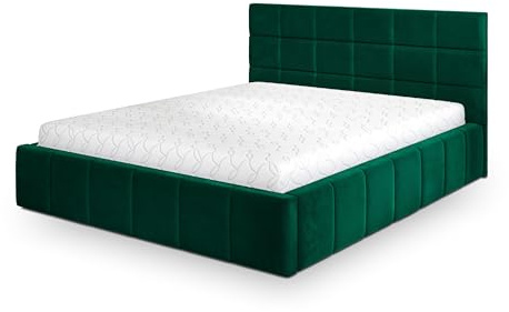 Masseno Polsterbett Verto K 120x200 cm, Doppelbett, Bettkasten, Stauraum, Lattenrost Und Kopfteil - Grün, Kronos 19