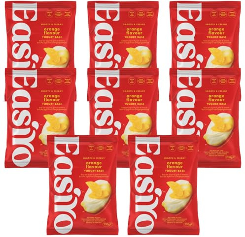 EasiYo Orange Yogurt 8 Sachet Pack | Each Sachet Makes 1KG | Sweet Orange & Zesty | Homemade Yoghurt | Gluten Free & Vegetarian