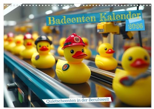 Badeenten Kalender - Quietscheenten in der Berufswelt (Wandkalender 2026 DIN A3 quer), CALVENDO Monatskalender: Lustiger Badeenten Kalender für Kinder ... & Junggebliebene! (CALVENDO Spass)