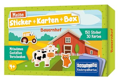 Meine Sticker + Karten + Box - Bauernhof: Mitnehmen, gestalten, verschenken (KARTOLINO Kinderspaßkarten: Meine Sticker+Karten+Box)