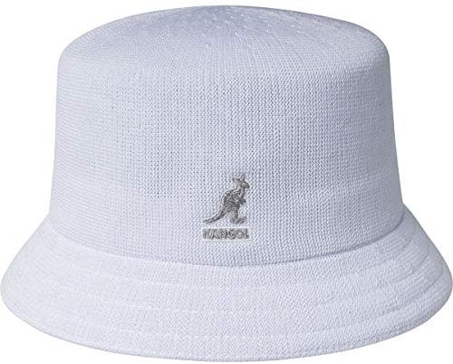 Kangol Tropic Bin Hut Stoffhut Fischerhut Anglerhut Bucket Hat Clubhut Musikerhut (S (54-55 cm) - weiß)