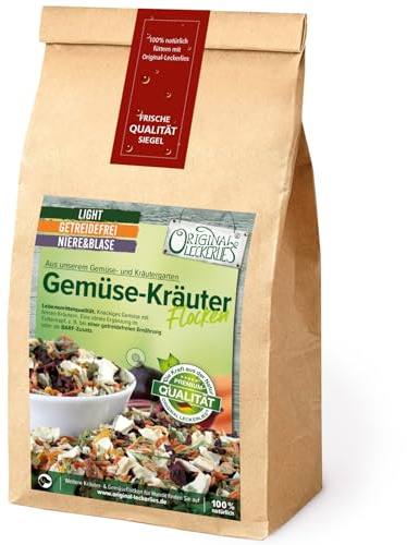 ORIGINAL LECKERLIES Gemüse-Kräutermix, 2 kg getreidefrei Barf für Hunde | Schonend getrocknete Gemüseflocken mit Kräutern, Hundeflocken, natürliche Unterstützung der gesunden Nieren-&Blasenfunktion!