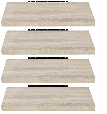 EUGAD Wandregal Wandboard 4er Set Hängeregal Holz Board Modern Sonoma Eiche 50x23x3,8cm 0091QJ-4