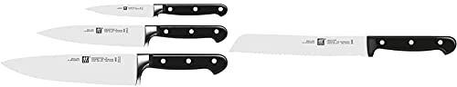 Zwilling Messer-Set, 3-tlg., Spick-/Garniermesser, Fleischmesser, Kochmesser, Professional S & Brotmesser, Klingenlänge: 20 cm, Klingenblatt mit Wellenschliff, Twin Chef