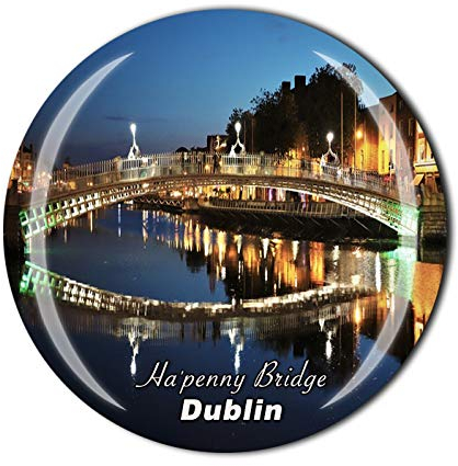 Ha'penny Bridge Dublin Irland 3D-Kühlschrank-Magnet Kristallglas-Magnet Touristen-Reise-Souvenir-Kollektion Geschenk Magnetaufkleber Home Küche Dekoration