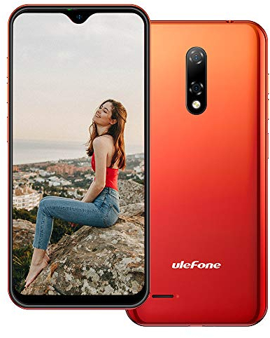 Android 10 4G Smartphone Offerta Ulefone NOTE 8P, 5,5'' Waterdrop Schermo Telefono Cellulare, 2 GB + 16 GB, DUAL SIM + SD (3 Slot Per Schede), Sblocco Facciale, 8 MP + 2 MP + 5 MP, GPS - Rosso