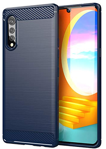 FanTing Hülle für LG Velvet, Soft TPU Ultradünn Weich Silikon Schutzhülle, Hüllen für LG Velvet (Dunkel blau)