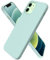 ORNARTO Compatible with iPhone 12 mini(2020) Case 5,4, Slim Liquid Silicone Full Covered Soft 3 Layers Gel Rubber with Microfiber Case Cover 5.4 inch-Mint Green