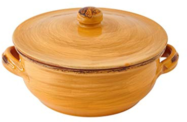Brandani Pentola Gialla Terracotta Da Fuoco Con Coperchio