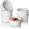 ComSaf White Porcelain Ramekins, 235ml Baking Cups for Souffle, Creme Brulee, Custards, Pudding and Ice Cream - Durable Pack of 6