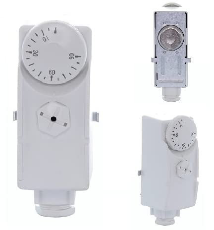 Team Controls Hot Water Cylinder Tank or Pipe Thermostat Stat including Clamp on Strap TC-PCS