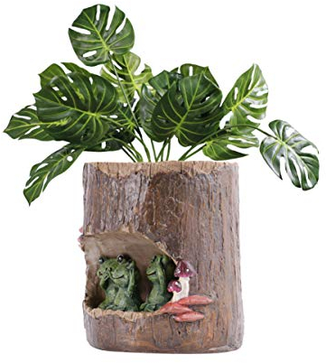PATKAW 1 Stück künstliche Pflanze – künstliche Pflanze mit Topf und simulierter Erde, Blumentopf mit Drainagelöchern, künstliche Pflanze, Sukkulenten-Blumentopf für Garten-Schreibtisch-Dekoration