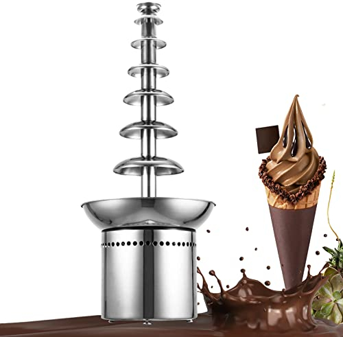Chocolate Fountain Machine, 4/5/6/7 Tiers Commercial Stainless Steel Sauce Melting Pot, Large Capacity Chocolate Fondue Waterfall, for BBQ Sauce, Liqueurs, Ranch, Nacho Cheese,7 Tier