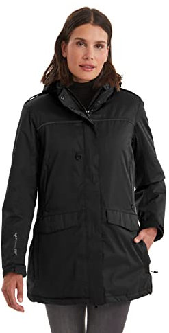 Killtec (KILAH) Damen Funktionsparka mit abzippbarer Kapuze für Hundebesitzer Ostfold WMN PRK B, schwarz, 38, 35614-000