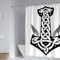 WIKINGER Duschvorhang 120x180 cm Anti-Schimmel Anti-Bakteriell Shower Curtains 3D Viking Duschvorhänge Waschbar Wasserdicht Polyester Textil Badvorhang mit 12 Haken für Badezimmer