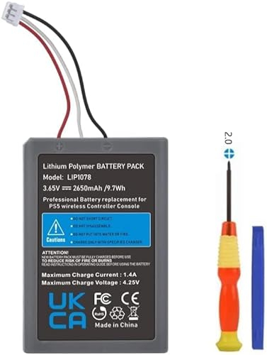 Pickle Power PS5 Controller Akku,2650mAh LIP1078 Akku Ersatz für Sony Playstation 5 DualSense CFI-ZCT1W Wireless Controller