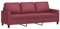 vidaXL Sofa 3-Sitzer, Loungesofa Couch mit Armlehnen Rückenkissen, Wohnzimmersofa Designsofa Metallgestell, Sitzmöbel Dreisitzer, Modern, Weinrot Stoff
