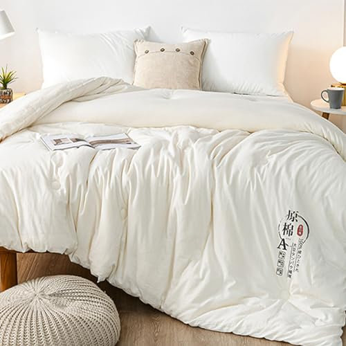 Hmtbet Bedding Piumino 180 X 220 cm, Inserto Piumino Gonfio Delicato sulla Pelle E Caldo, Biancheria da Letto Morbida in Fibra di Soia (2 kg, Bianco),200 * 230cm