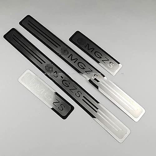 MOOWI 4pcs Stainless Steel Car Door Sill Protector Strips for MG ZS 2017 2018 2019 2020 2021 2022 2023, Car Door Edge Entry Scuff Guard Strips, Threshold Plate Welcome Pedal Trim