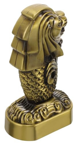 MAGICLULU Merlion-Ornament Statue Feng-Shui-Ornament Merlion-Figur Modell Von Singapur Merlion-skulptur Glücksfigur Reichtum Wohlstandsfigur Empfindlich Reisen Metall China