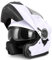 VINZ Santos Klapphelm mit Sonnenblende | ECE 22.06 & PINLOCK vorbereitet | Motorrad Helm Integralhelm | Motorradhelm Klappbar | In Gr. XS-XXL | Erhältlich Weiß