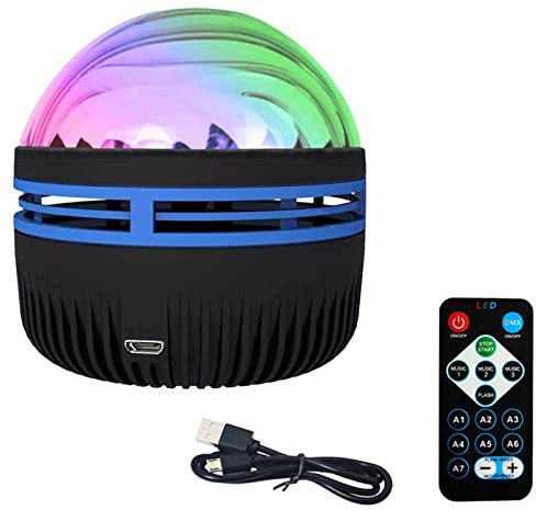 LYEAA RGB Colorful Night Lamp Projector – Aurora & Water Ripple Effects, Remote Controlled, USB Home & Event Decor Light