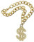 43 cm luxuriöse Goldkette für Hunde, Dollar-Metallhalsband, Haustierzubehör, Hundezubehör, praktisch und geschickt, Zink, Kein Edelstein