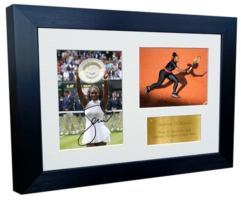 Kitbags & Lockers 30,5 x 20,3 cm, signiert, A4, Serena Williams, signiert, Fotorahmen, Tennis, Grand Slam, Wimbledon, Poster, Geschenk, Triple G