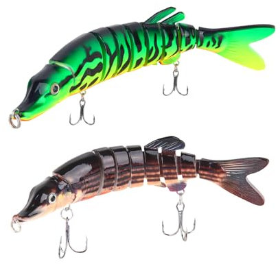 CREECHWA Angelköder Forelle, Hecht Köder, Barsch Köder, Wobbler Hecht, Bewegt Sich Wie EIN Echter Fisch, 2 Stück