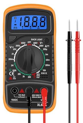 Multimetro Digitale, Tester Multimetro, Voltmetro Amperometro Ohmmetro Ad Alta Sensibilità Misura Tensione CA/CC, Multimetro Digitale Tester Portatile, 3 in 1 Multimetro Per Elettricista XL830L