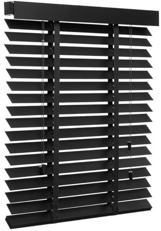 Holz Jalousie Hochwertige Jalousette Echtholz Horizontale Jalousien 30x130cm 45x175cm 120x220cm Venezianische Jalousie Für Tür Fenster Innen Außen 50 mm Lamellen(100W x 220cm H)