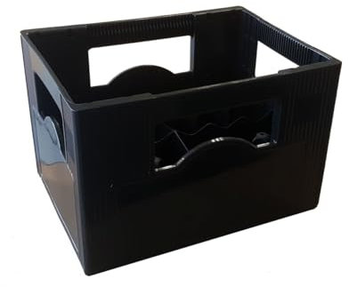 Bac à bouteille, casier à bouteilles – 24 bouteilles de 33cl, noir, empilable et robuste – Idéal pour ranger vos boissons à la maison, cave, ou garage