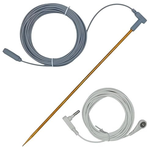 Varilla de puesta a tierra para puesta a tierra - Varilla de puesta a tierra Earthing Pro | Kit de conexión a tierra con cable de 40 pies | Cable conectado a tierra para tapetes de conexión a tierra,