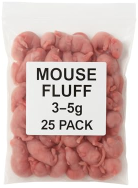 SiarFrozen Mouse Fluffs, 25 Pack (3–5g) – Premium Frozen Feeder Mice for Reptiles & Birds of Prey