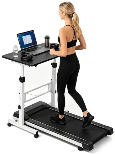 Standing Desk Adjustable Height, 60×40 cm Portable Treadmill Training Table with Wheels, Rolling Stand Up Desks, Laptop Desks, Height 70-110cm, Load Capacity 176LBS, Ergonomic for Living Room, Bedroom